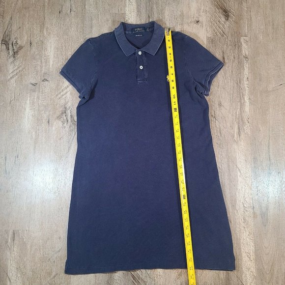 Polo Ralph Lauren Womens The Mesh Mini Dress Navy Blue Large Short Sleeve Cotton - Picture 2 of 6